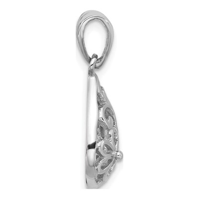 Sterling Silver Filigree Teardrop Pendant – view 3