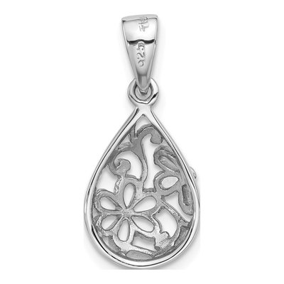 Sterling Silver Filigree Teardrop Pendant – view 4