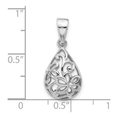 Sterling Silver Filigree Teardrop Pendant – view 5