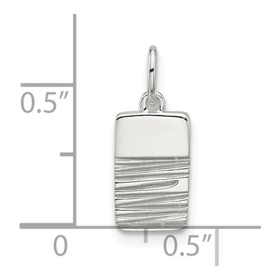 Sterling Silver Textured Rectangle Pendant – view 5