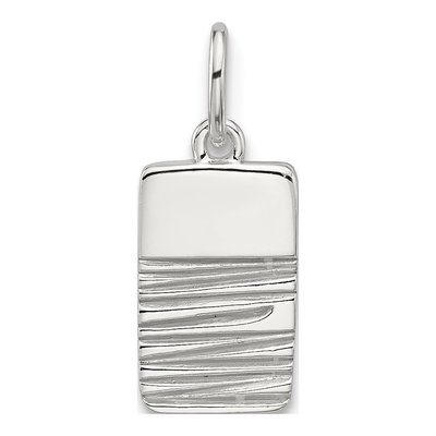 Sterling Silver Textured Rectangle Pendant
