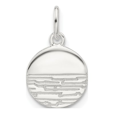 Sterling Silver Textured Circle Pendant