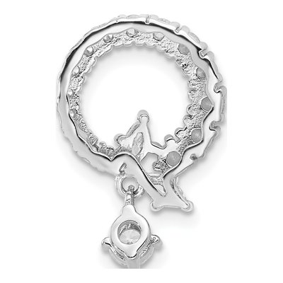 Sterling Silver CZ Circle Slide Pendant – view 4