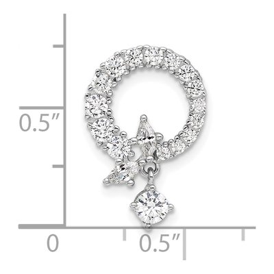 Sterling Silver CZ Circle Slide Pendant – view 5
