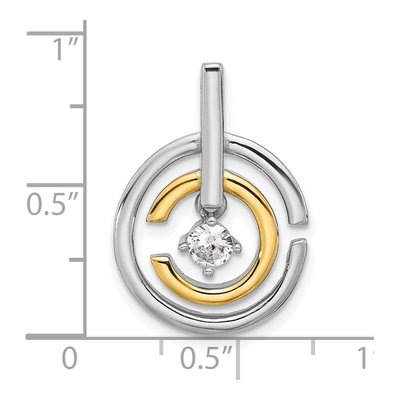 Sterling Silver CZ Circles Slide Pendant – view 4