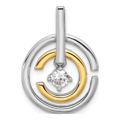 Sterling Silver CZ Circles Slide Pendant