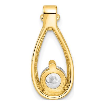 Gold-Plated Sterling Silver CZ Teardrop Charm – view 4