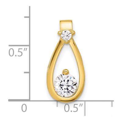 Gold-Plated Sterling Silver CZ Teardrop Charm – view 5