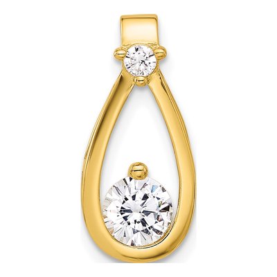 Gold-Plated Sterling Silver CZ Teardrop Charm