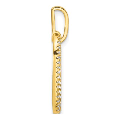 Gold-Plated Sterling Silver CZ Micro Pave Pendant – view 3