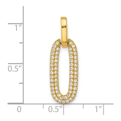 Gold-Plated Sterling Silver CZ Micro Pave Pendant – view 5