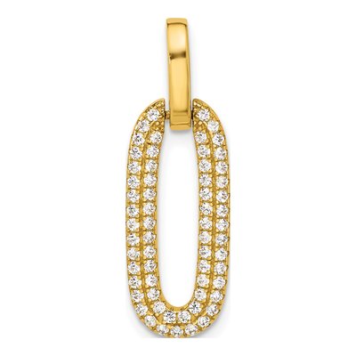 Gold-Plated Sterling Silver CZ Micro Pave Pendant