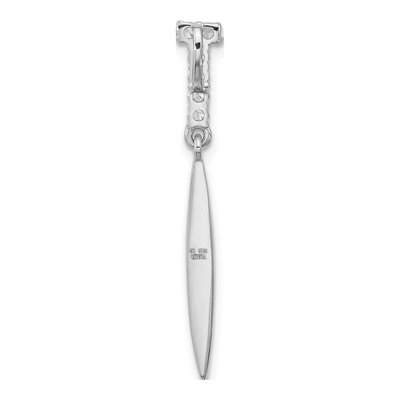 Sterling Silver CZ Pointed Slide Pendant – view 3
