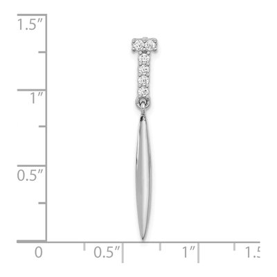 Sterling Silver CZ Pointed Slide Pendant – view 4