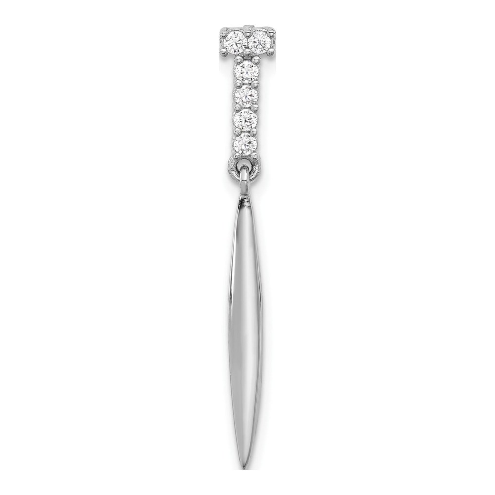 Sterling Silver CZ Pointed Slide Pendant