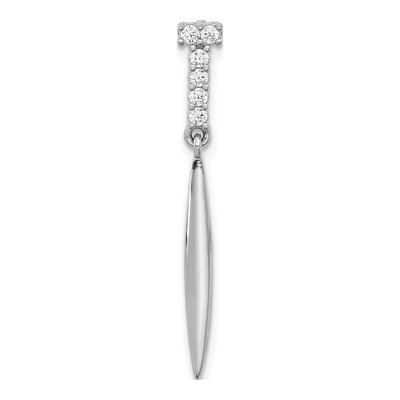 Sterling Silver CZ Pointed Slide Pendant