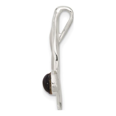 Sterling Silver Onyx Leaf Slide Pendant – view 2