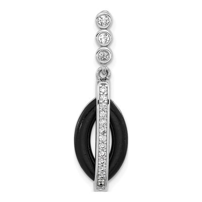 Sterling Silver CZ Resin Pendant