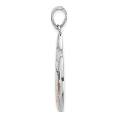 Sterling Silver Abalone Live Life You Love Pendant – view 2