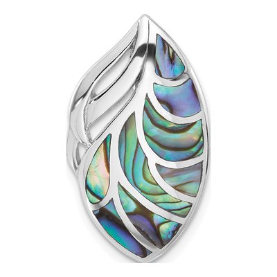 Sterling Silver Abalone Oval Slide Pendant