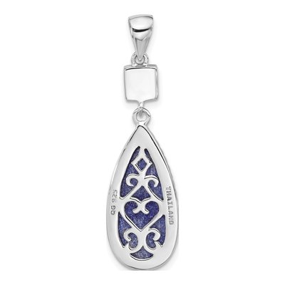 Sterling Silver CZ Lazuli Pendant – view 4