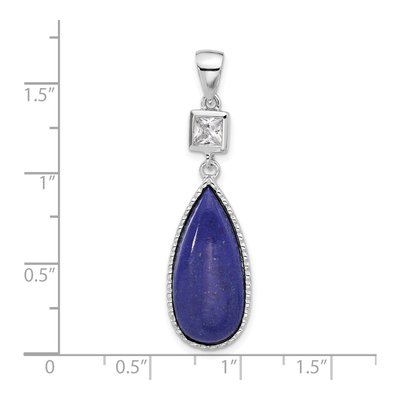 Sterling Silver CZ Lazuli Pendant – view 5