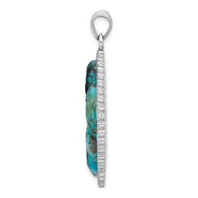 Sterling Silver Turquoise Flower Pendant – view 3
