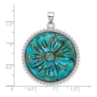 Sterling Silver Turquoise Flower Pendant – view 5