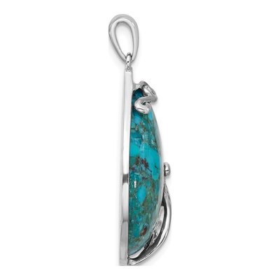 Sterling Silver Turquoise Teardrop Pendant – view 3
