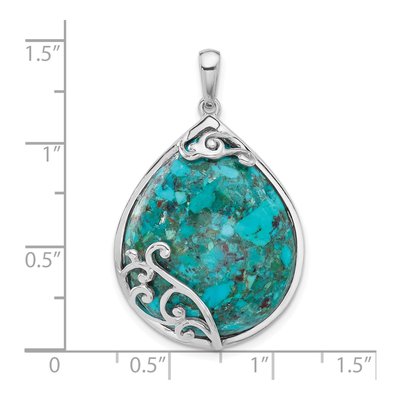 Sterling Silver Turquoise Teardrop Pendant – view 5
