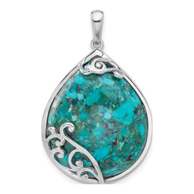 Sterling Silver Turquoise Teardrop Pendant