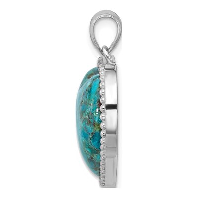 Sterling Silver Turquoise Heart Pendant – view 2