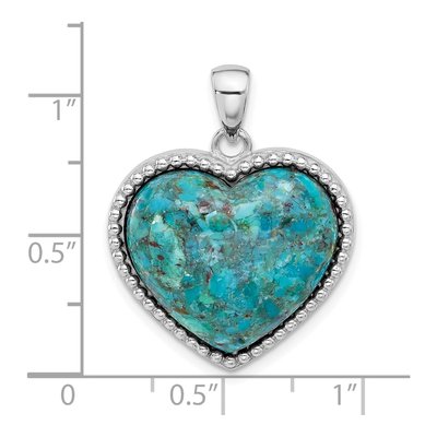 Sterling Silver Turquoise Heart Pendant – view 4