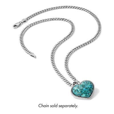 Sterling Silver Turquoise Heart Pendant – view 5