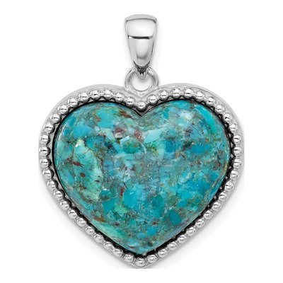 Sterling Silver Turquoise Heart Pendant
