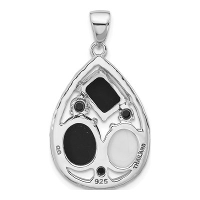 Sterling Silver Agate Howlite Teardrop Pendant – view 4