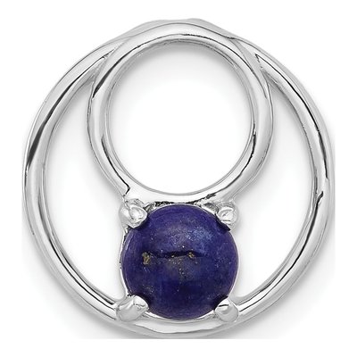Sterling Silver Lapis Lazuli Round Slide Pendant