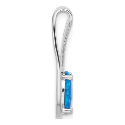 Sterling Silver Lab-Created Opal Slide Pendant – view 3
