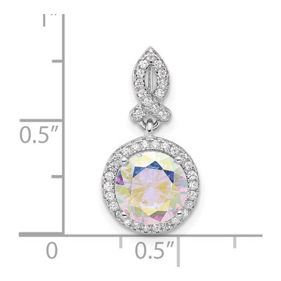 Sterling Silver CZ Iridescent Pendant – view 5