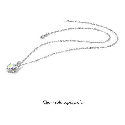 Sterling Silver CZ Iridescent Pendant – view 6