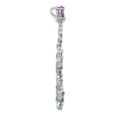 Sterling Silver CZ Multi Teardrop Pendant – view 3