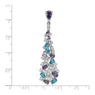Sterling Silver CZ Multi Teardrop Pendant – view 5