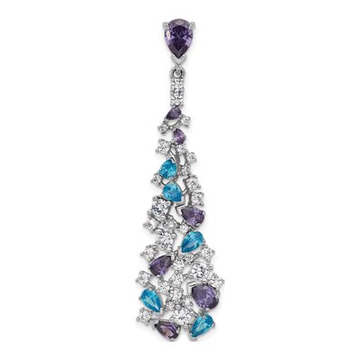 Sterling Silver CZ Multi Teardrop Pendant