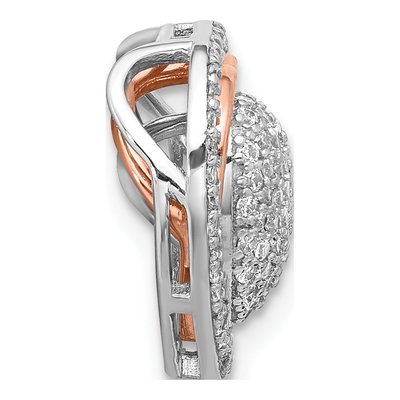 Rose Gold-Plated Sterling Silver CZ 3-Piece Interchangeable Heart Pendant – view 2