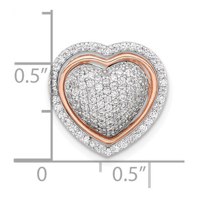 Rose Gold-Plated Sterling Silver CZ 3-Piece Interchangeable Heart Pendant – view 7