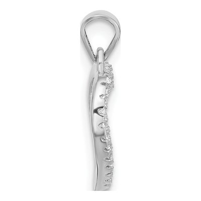 Sterling Silver CZ Heart Pendant – view 3