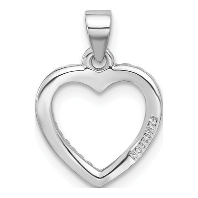 Sterling Silver CZ Heart Pendant – view 4