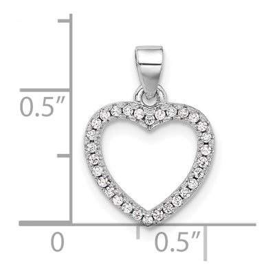 Sterling Silver CZ Heart Pendant – view 5
