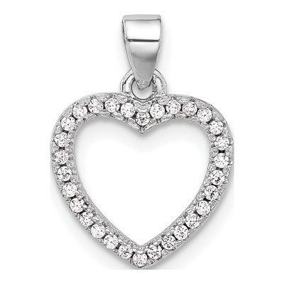 Sterling Silver CZ Heart Pendant
