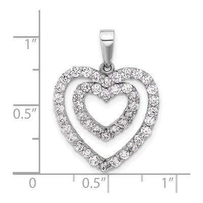 Sterling Silver CZ Double Heart Pendant – view 5